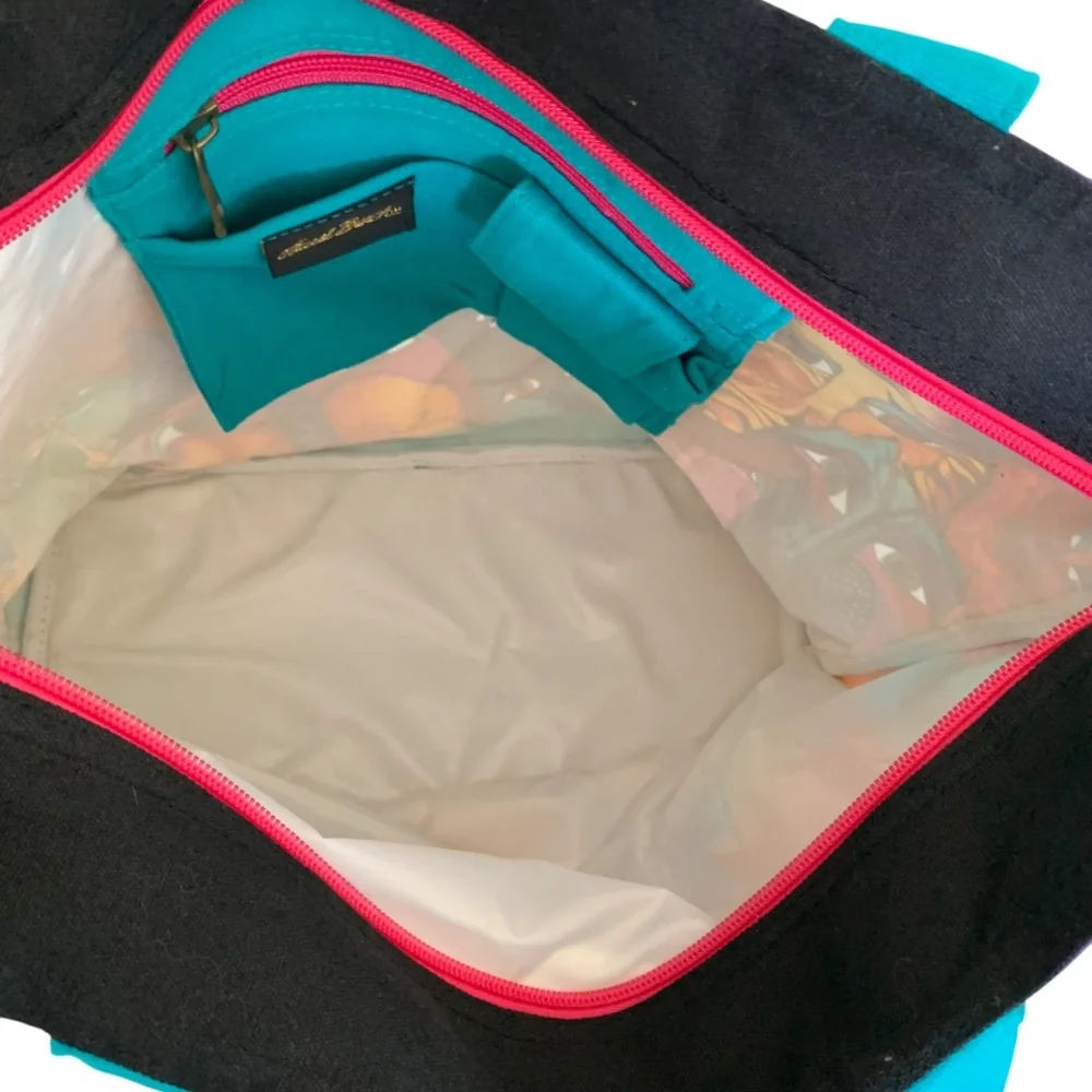 LAUREL BURCH Tote Bag Cat Faces Art Large Colorful Boho Style Shoulder Bag NWT - Picture 9 of 16